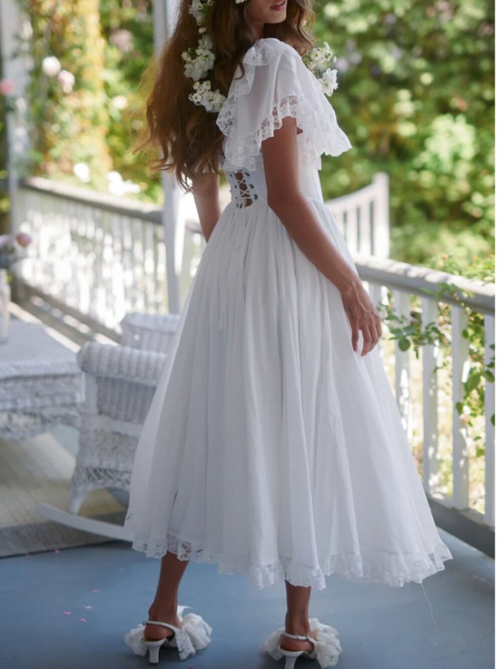 Selkie The Ivory Cupid Midi Dress White Lace Party Wedding Large